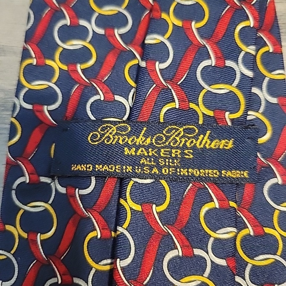 Brooks Brothers‎ Necktie Makers Silk USA  Chain link Pattern Preppy 57 Tie